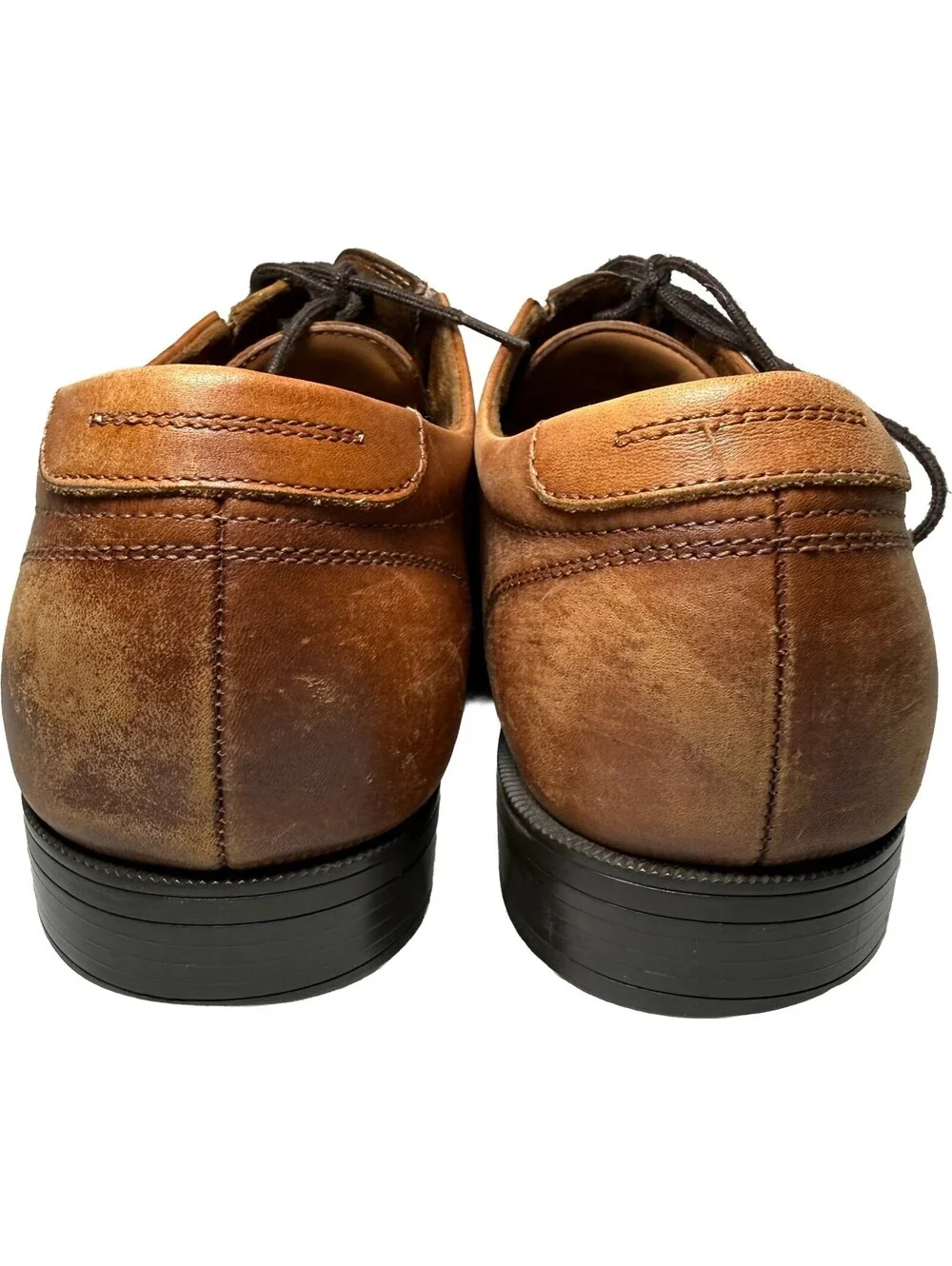 Aldo Flex Cap Toe Oxford Cognac Brown Leather Dress Shoes Mens Size 12 Lace Up